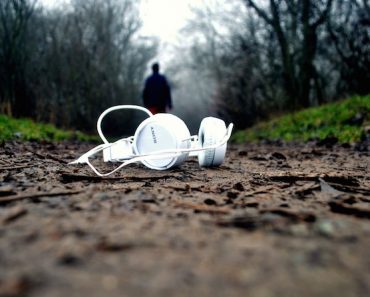 Headphones on Walking Path