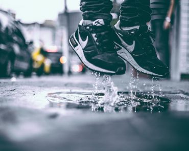 Shoes Jumping Puddle