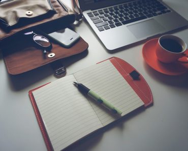 Clean Desk Coffee Laptop Notepad Bag